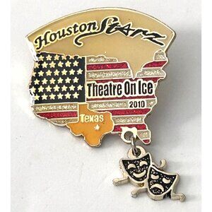 Houston Starz Theatre On Ice 2010 Pin USA Map Design W/ Comedy & Tragedy Charm